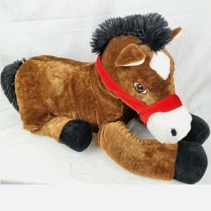 DanDee Brown Quarter Horse w/ Reins Plush Large Stuffed Animal 17" Realistic EUC